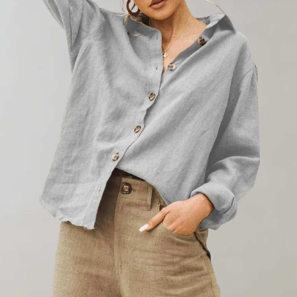 Nelle Blouse | Casual Long Sleeve Blouse with Lightweight Breathable Fabric