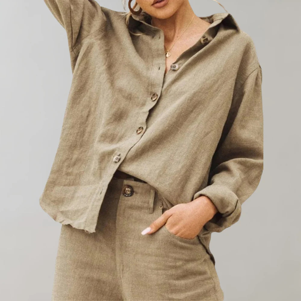 Nelle Blouse | Casual Long Sleeve Blouse with Lightweight Breathable Fabric
