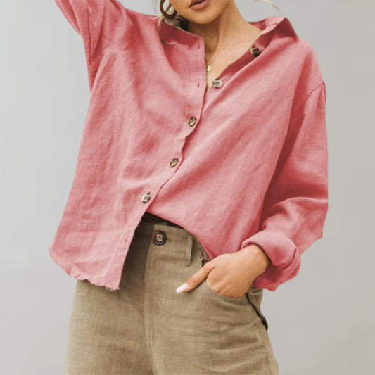 Nelle Blouse | Casual Long Sleeve Blouse with Lightweight Breathable Fabric