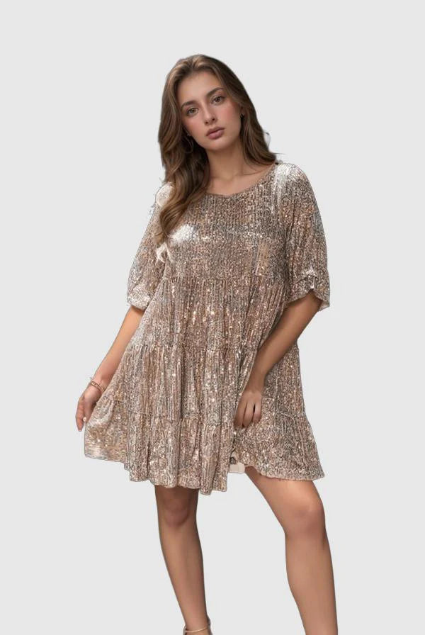 Nova Loose-fit Comfy Sequins Baby Doll Dress