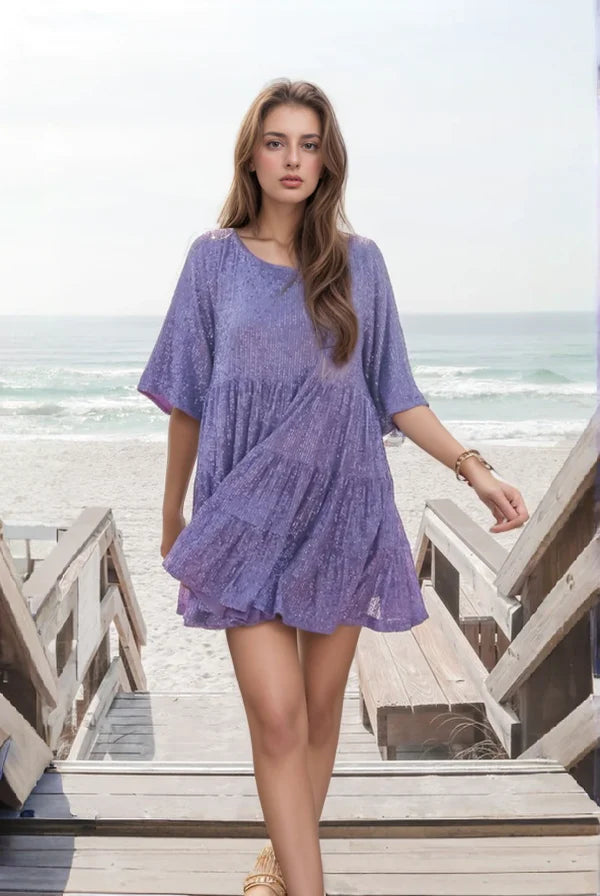 Nova Loose-fit Comfy Sequins Baby Doll Dress