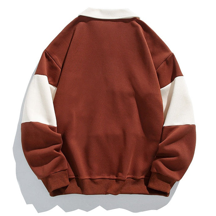 Oliver Oversized Polo Sweatshirt | Striped Collared Long Sleeve Sweatshirt