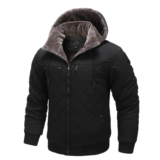 Arlo Quilted Hooded Jacket | Regular Fit Winter Bomber Jacket
