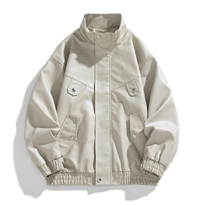 Freddie Oversized Bomber Jacket | Stand Collar Hip-Length Bomber Jacket