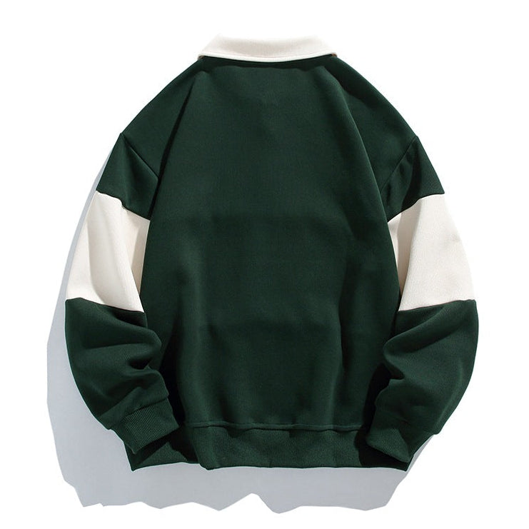 Oliver Oversized Polo Sweatshirt | Striped Collared Long Sleeve Sweatshirt