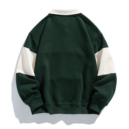 Oliver Oversized Polo Sweatshirt | Striped Collared Long Sleeve Sweatshirt