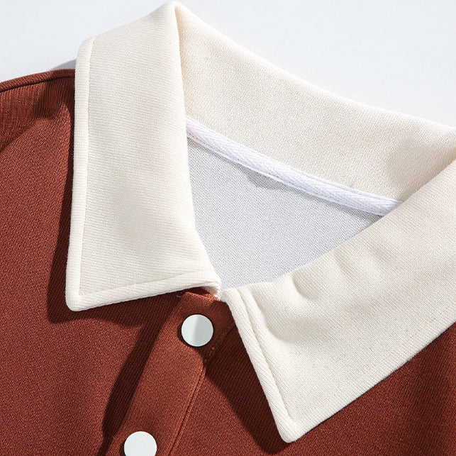 Oliver Oversized Polo Sweatshirt | Striped Collared Long Sleeve Sweatshirt