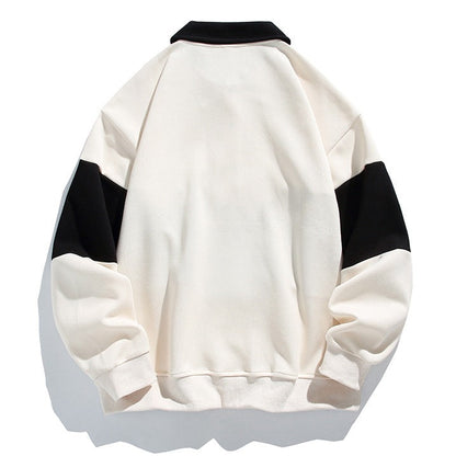 Oliver Oversized Polo Sweatshirt | Striped Collared Long Sleeve Sweatshirt