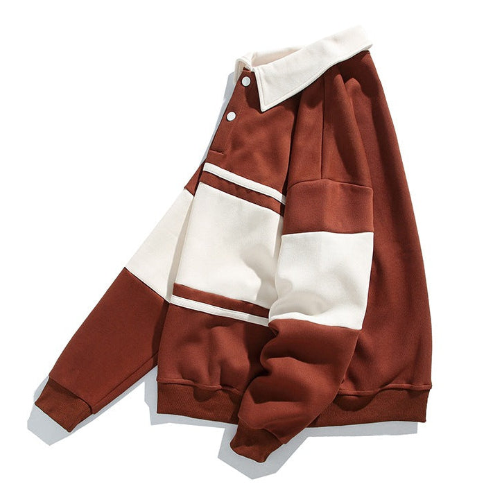 Oliver Oversized Polo Sweatshirt | Striped Collared Long Sleeve Sweatshirt