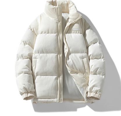 Oliver Oversized Puffer Jacket | Quilted Corduroy Panels Puffer Jacket