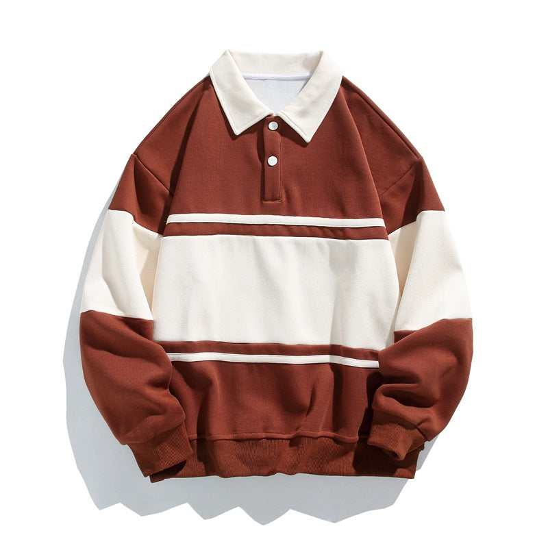 Oliver Oversized Polo Sweatshirt | Striped Collared Long Sleeve Sweatshirt