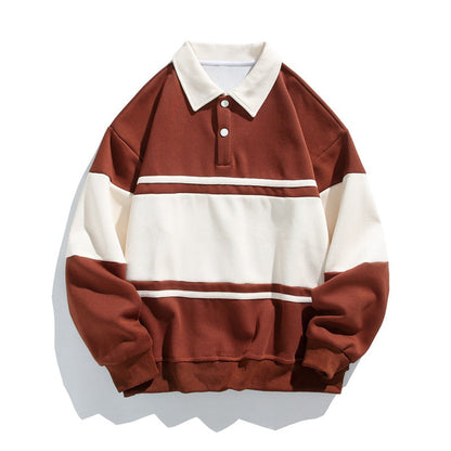 Oliver Oversized Polo Sweatshirt | Striped Collared Long Sleeve Sweatshirt