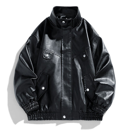 Freddie Oversized Bomber Jacket | Stand Collar Hip-Length Bomber Jacket