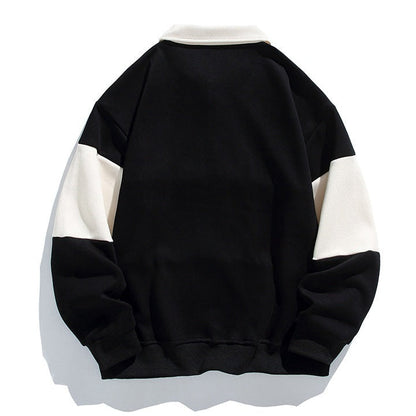 Oliver Oversized Polo Sweatshirt | Striped Collared Long Sleeve Sweatshirt