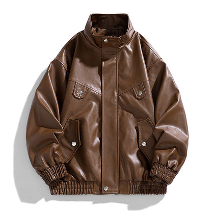 Freddie Oversized Bomber Jacket | Stand Collar Hip-Length Bomber Jacket