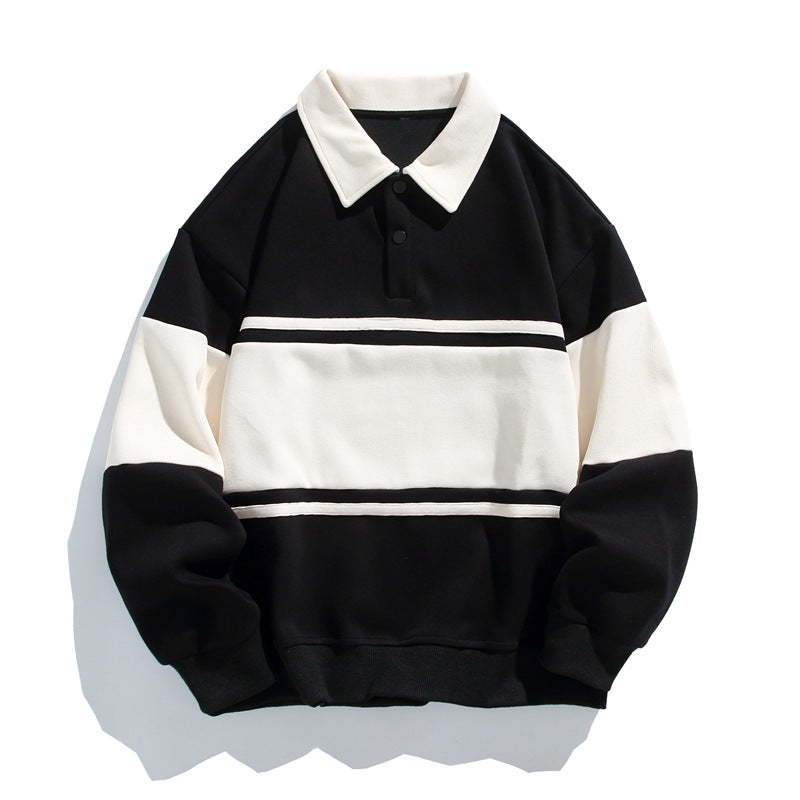 Oliver Oversized Polo Sweatshirt | Striped Collared Long Sleeve Sweatshirt