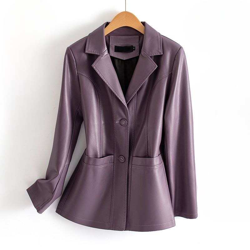 Isabella Fitted Leather Jacket | Collared Hip-Length Jacket