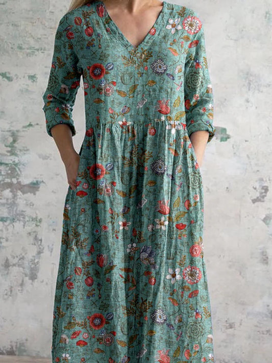 Oaklynn Dress | Long Sleeve Floral Maxi Dress with Pockets