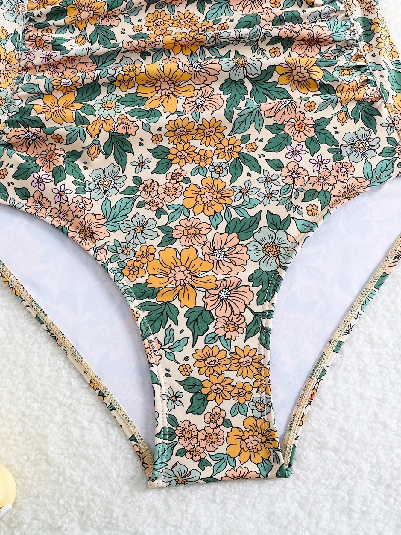Olia Swimsuit | Floral Print One-Piece Swimsuit with V-Neck