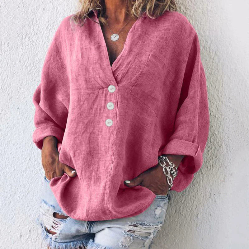Orabelle Blouse | Women's Stylish Cotton-Linen Blouse