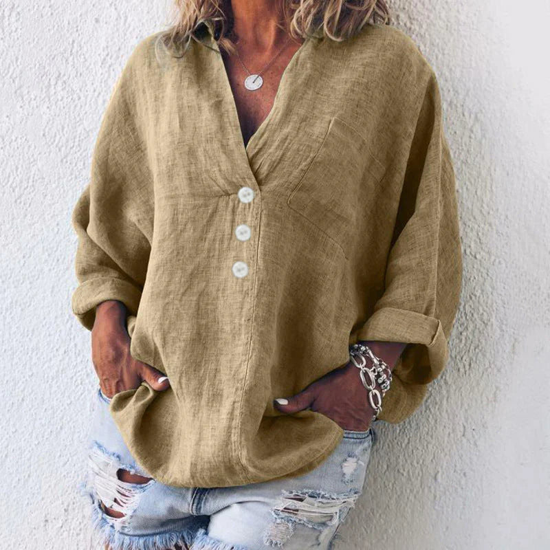 Orabelle Blouse | Women's Stylish Cotton-Linen Blouse