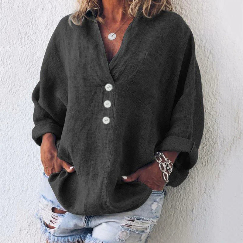 Orabelle Blouse | Women's Stylish Cotton-Linen Blouse