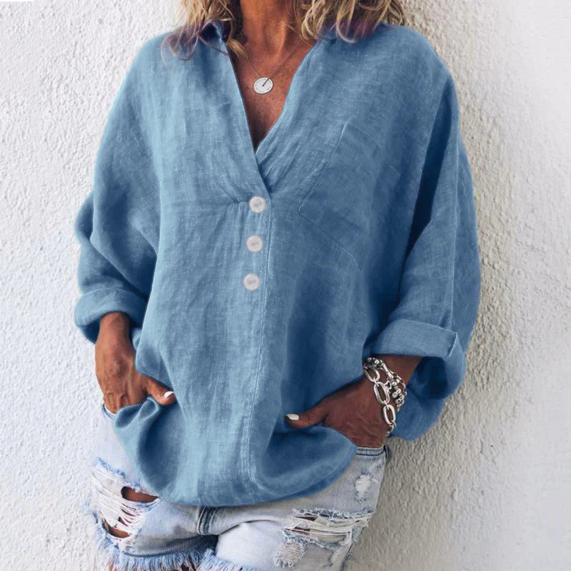 Orabelle Blouse | Women's Stylish Cotton-Linen Blouse
