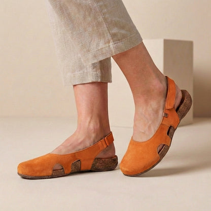 Sophie Orthopedic Closed-Toe Sandals | Ankle Strap Cork-Look Sandals