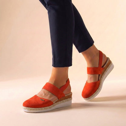 Isabella Closed-Toe Wedge Sandals | Espadrille Sole Ankle Strap Sandals