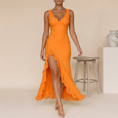 Valencia Split Maxi Dress | Elegant V-Neck Summer Evening Dress