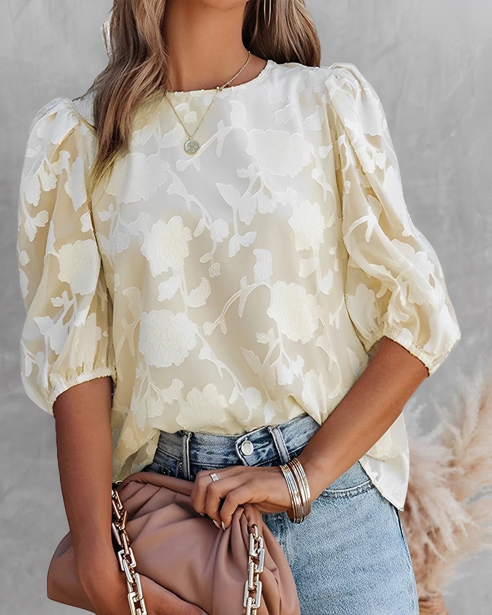 Oraniah Shirt | Puff Sleeve Chiffon Shirt