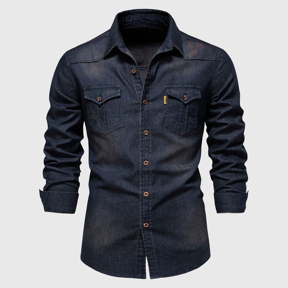 Oscar Denim Shirt | Casual Point Collar Shirt