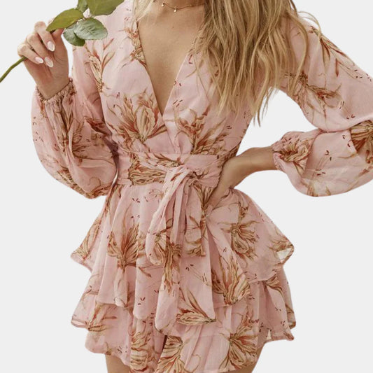 Oxana Dress | Elegant Floral Summer Mini Dress