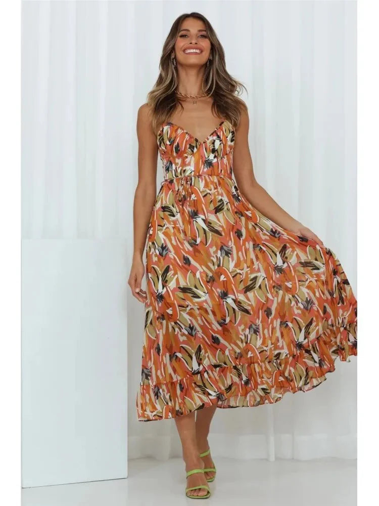 Paloma Dress | V Neck Spaghetti Strap Summer Dress