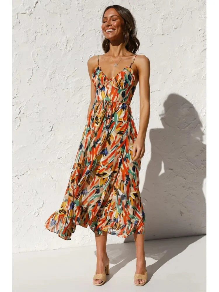 Paloma Dress | V Neck Spaghetti Strap Summer Dress