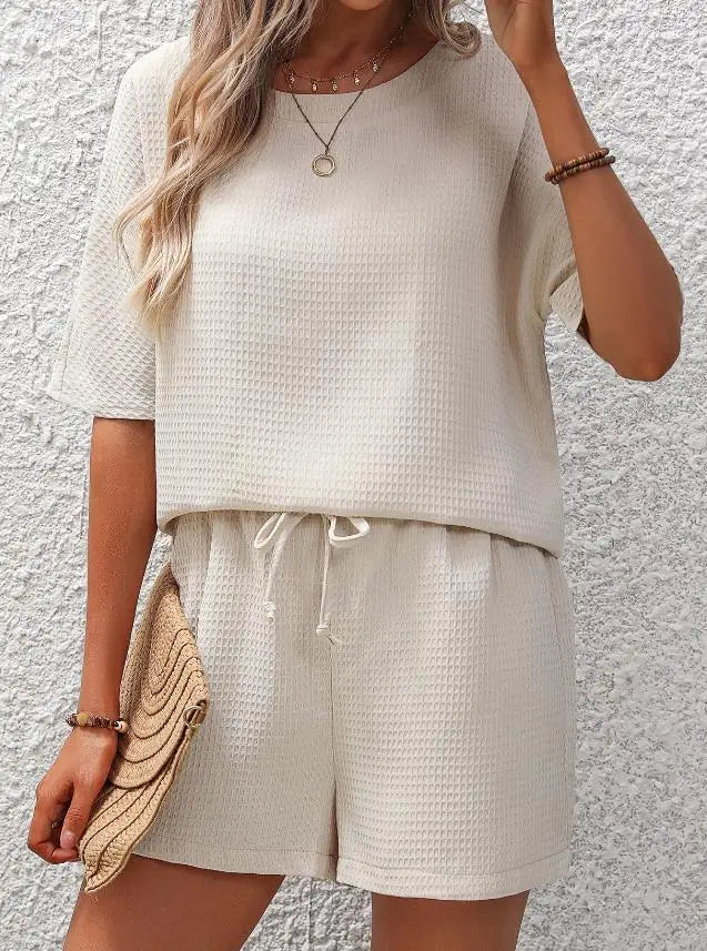 Paulita Lounge Set | Short Sleeve Top & Drawstring Shorts