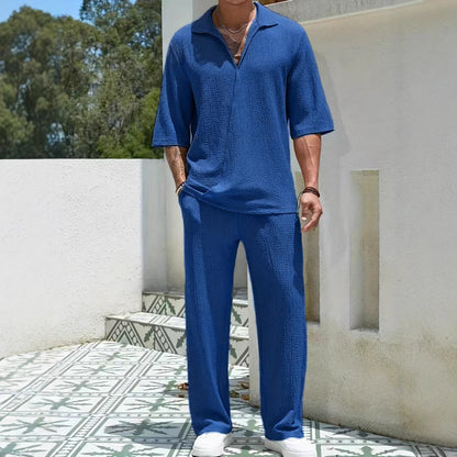 Paulo Co-ord Set | Half-Zip Shirt & Relaxed Trousers