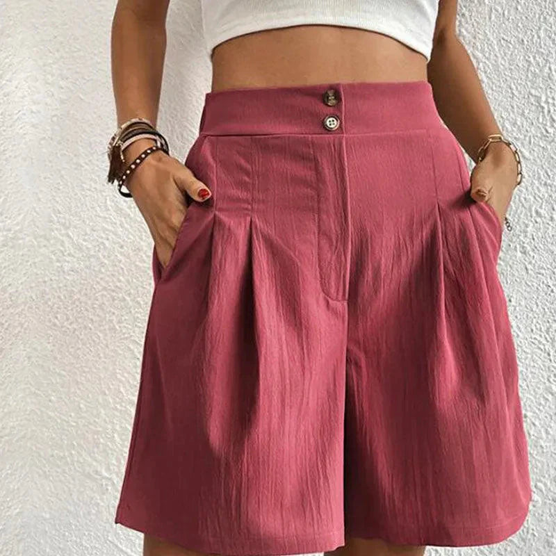 Pearl Shorts | High-Waisted Pleated Shorts