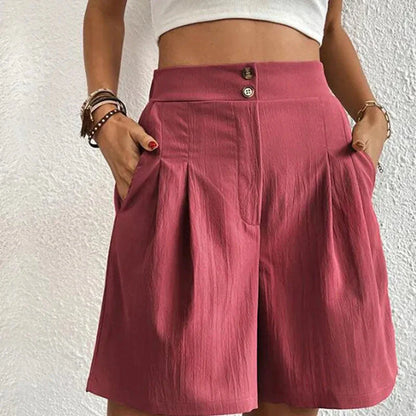 Pearl Shorts | High-Waisted Pleated Shorts