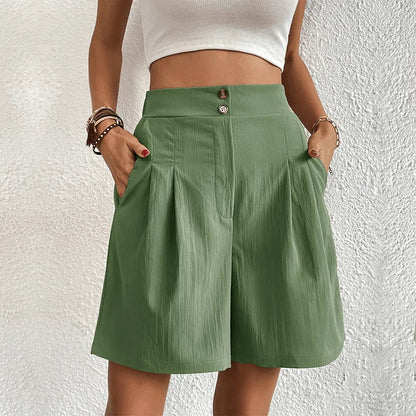 Pearl Shorts | High-Waisted Pleated Shorts