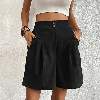 Pearl Shorts | High-Waisted Pleated Shorts
