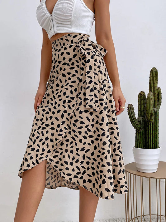 Perla Midi Wrap Skirt | Adjustable Fit with Asymmetrical Hem
