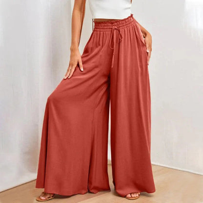 Perri Trousers | High-Waisted Flowy Wide-Leg Pants