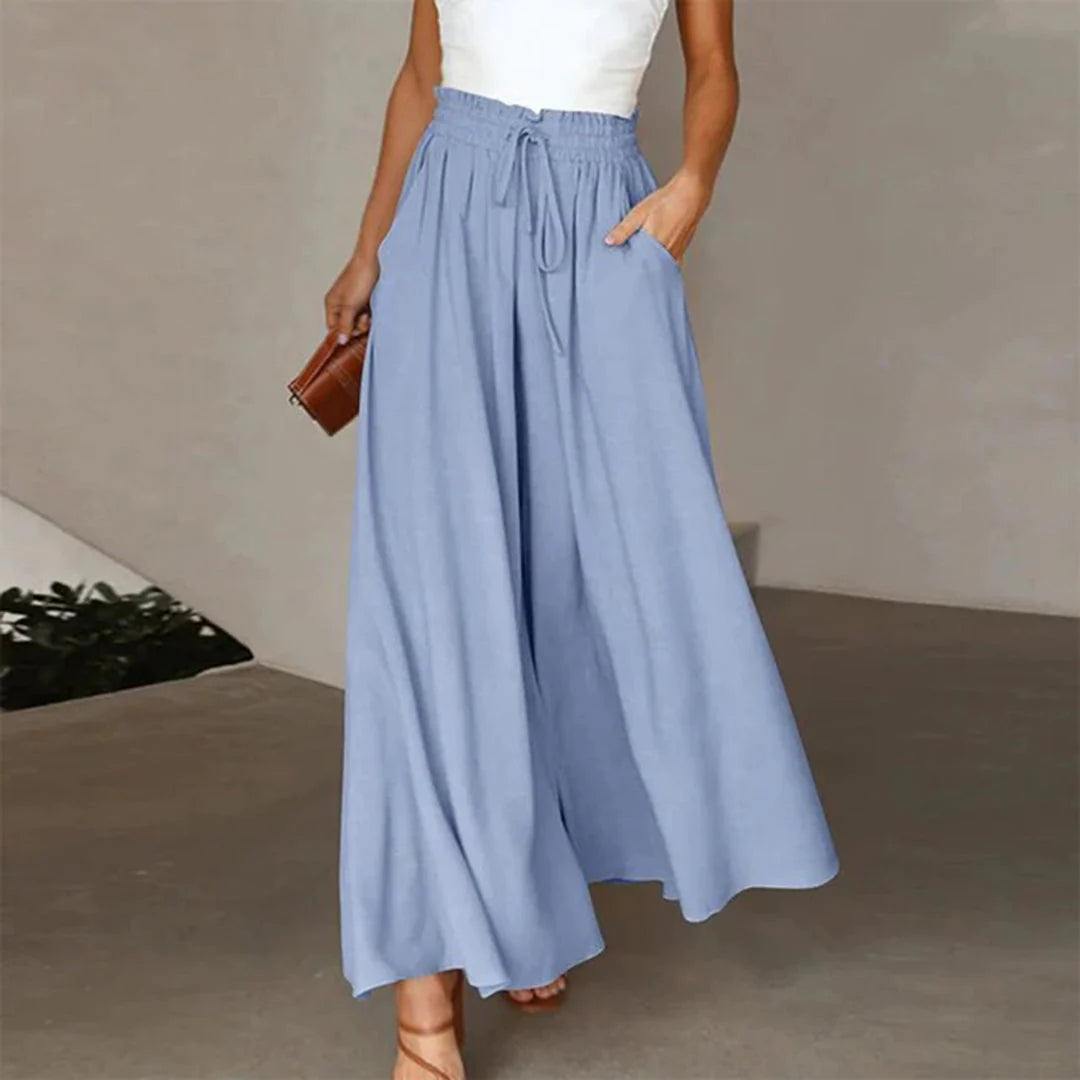 Perri Trousers | High-Waisted Flowy Wide-Leg Pants