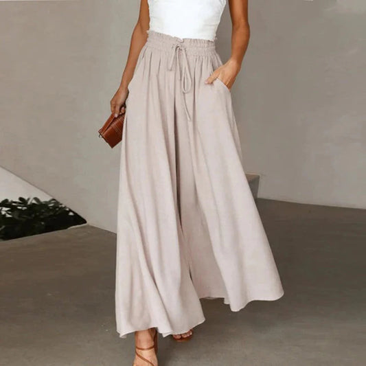 Perri Trousers | High-Waisted Flowy Wide-Leg Pants