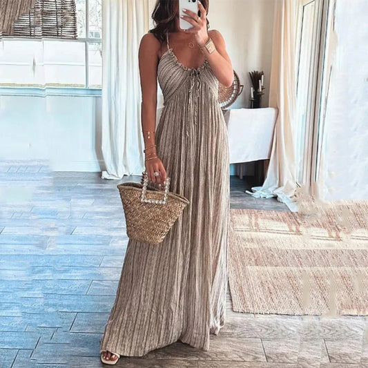 Petra Dress | Open Back U-Neck Halter Summer Dress