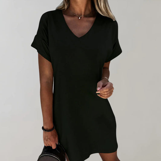 Philippa Dress | Solid Color Casual Mini Dress