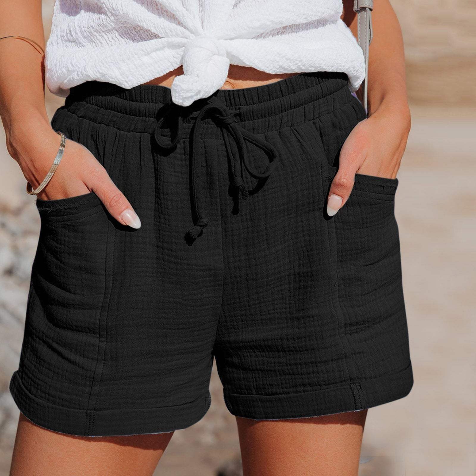Philomena Shorts | Elastic Waist Casual Shorts