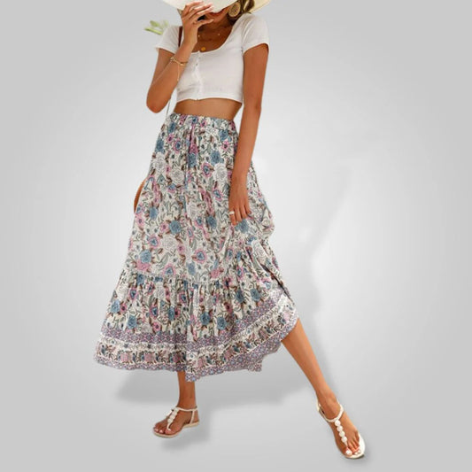Philomene Maxi Skirt | Bohemian Floral Print with Flowing Fit