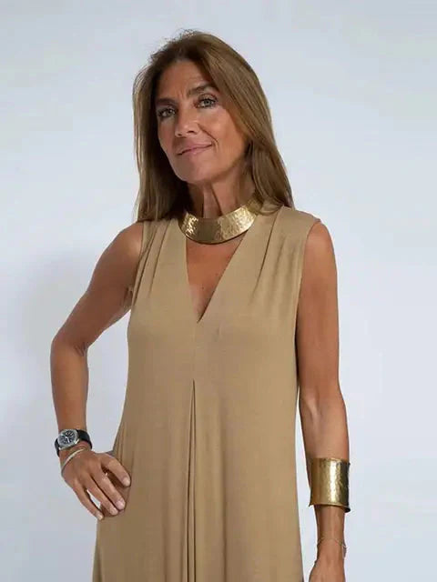Phoebe Dress | Solid Color V-Neck Sleeveless Summer Maxi Dress
